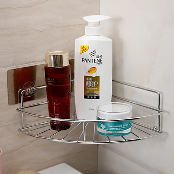 

Bathroom Sucker Corner Rack Wall Toilet Storage Kitchen Shelf LO523142