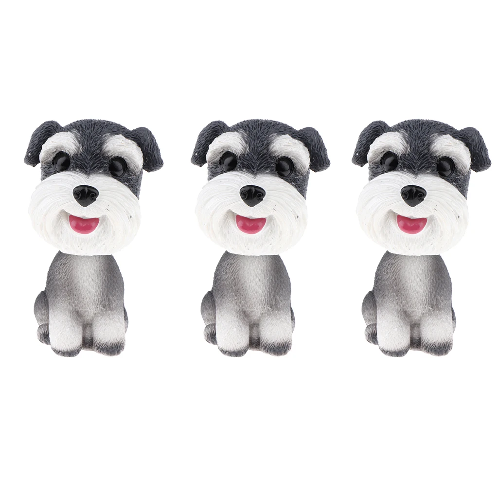 

Resin Shaking Head Dog, Pack of 3pcs Puppy Bobble Head Animal Model, Car Vehicle Dashboard Decors, Dollhouse Miniature Pets