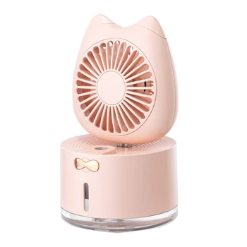 

2000MAh Humidifier Fan Adjustable Speed and Angle Usb Rechargeable 7 Color Led Night Light Mini Personal Portable Atomize Humidi