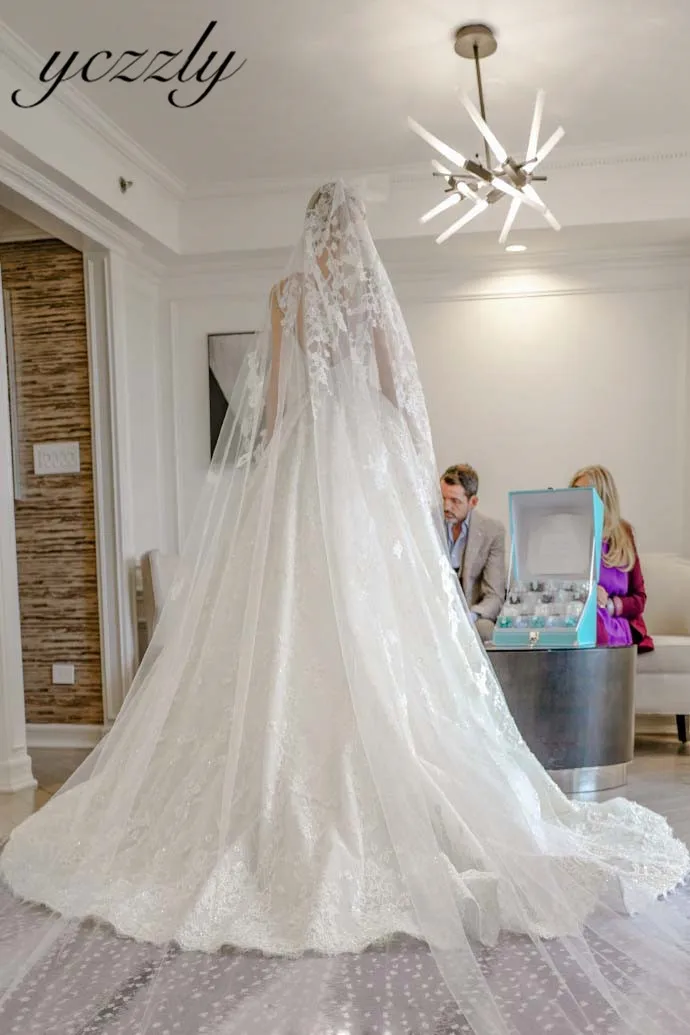 Abito Da Sposa винтажное бальное платье с открытыми плечами и кружевной аппликацией, атласное свадебное платье с длинными рукавами, свадебное платье со стразами и страусом