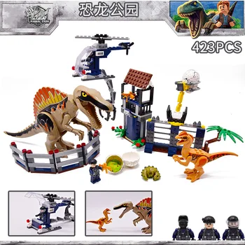 

423pcs New Jurassic World Dinosaur Set Model Building Blocks Bricks Dino LEPINING Toy Gift For Children Dinosaure Park