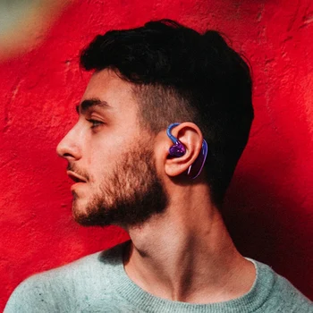 

A+Earbuds Wireless Blue Waterproof Mini Ear Hook Men Women Bluetooth Sports Earphones for Mobile Phone