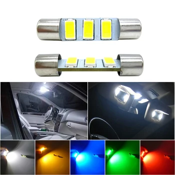 

2x Car Interior Lighting 28mm 29mm 6614 LED Replacement Bulbs Car Vanity Mirror Lights Sun Visor Fuse Light 5 colors canbus 12V