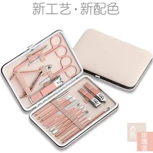 Ножницы для ногтей комплект покрытый 18 комплекта из нержавеющей стали аксессуары гвозь нож плоскогубцы для ног Красота Инструменты для маникюра