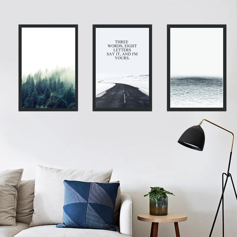 

Scandinavian Minimalist Atomization Scenery Frameless Core Painting Wall Painting Family Bedroom Living Room Art Canvas Wall Pai