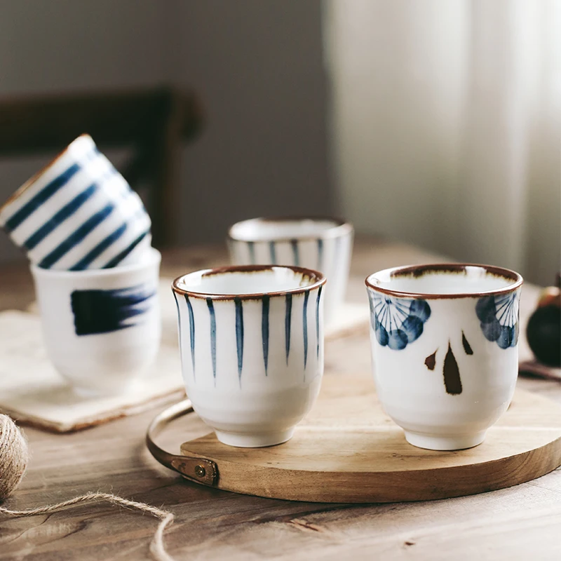 CHANSHOVA Chinese Retro Style Hand Painted Ceramic 200ml Tea Cup China Porcelain Small and Large Coffee Cups Water cup H360