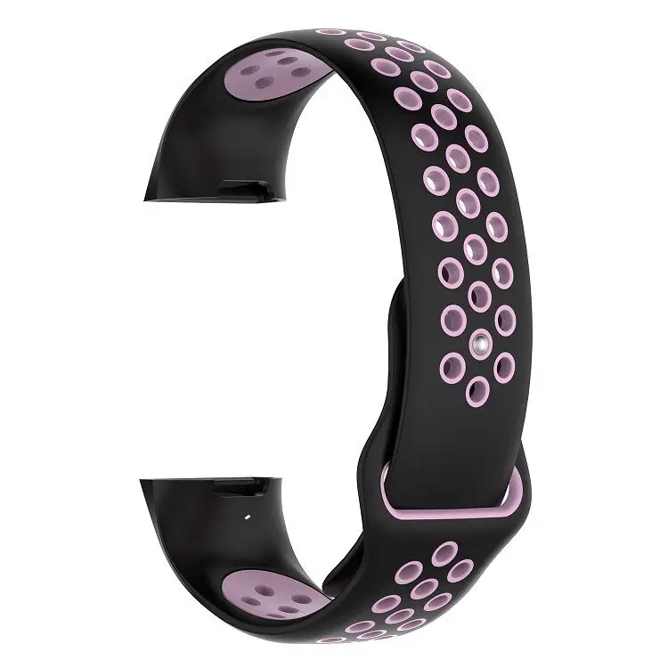 Awinwinwinner ремешок для Fitbit Charge 3 Band двойной цвет силиконовый браслет для Fitbit Charge 3 Charge3 ремни спортивный ремешок для часов - Цвет: Black Pink
