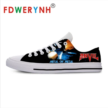 

Anvil Band Most Influential Metal Bands of All Time Men's Casual Shoes 3D Pattern Logo Mens and Womens White Low-top Shoes