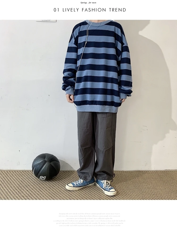 Men's 13 Color Full High-quality Coats Stripe Printing Hoodies Mens Cotton Clothes Pullover Casual Loose Sweatshirts Size M-5XL