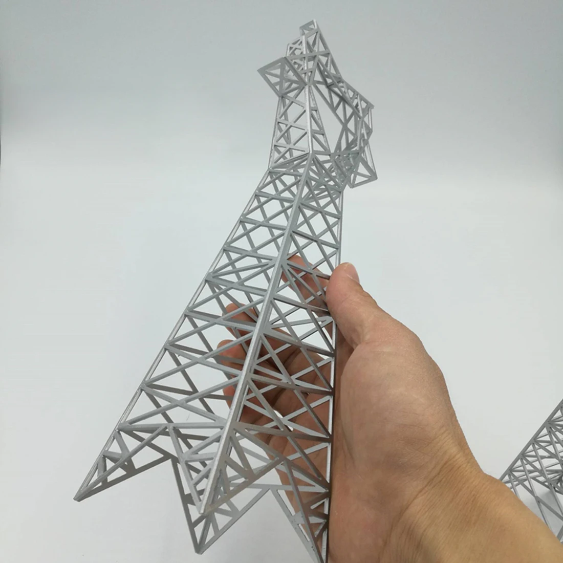 20X4,7X4,7 см/29X7,2X7,2 см сова формы DIY песок настольная башня Модель Высокое напряжение передачи башня украшения-серебристо-серый
