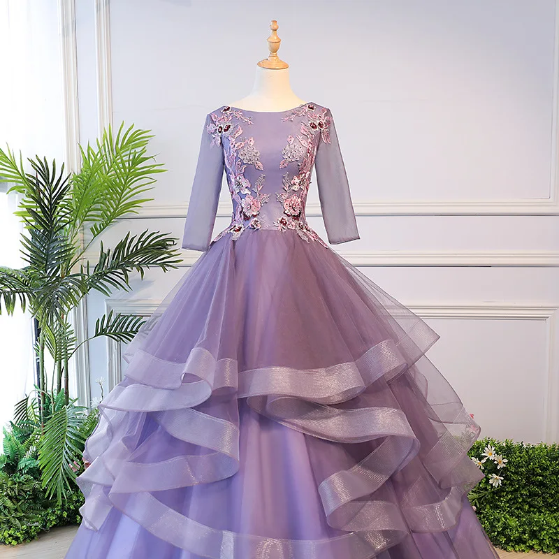 Дешевые пышные платья vestido Дебютант 3D Цветочный Цветок длинное женское платье для выпускного милое 16 платье бальные платья