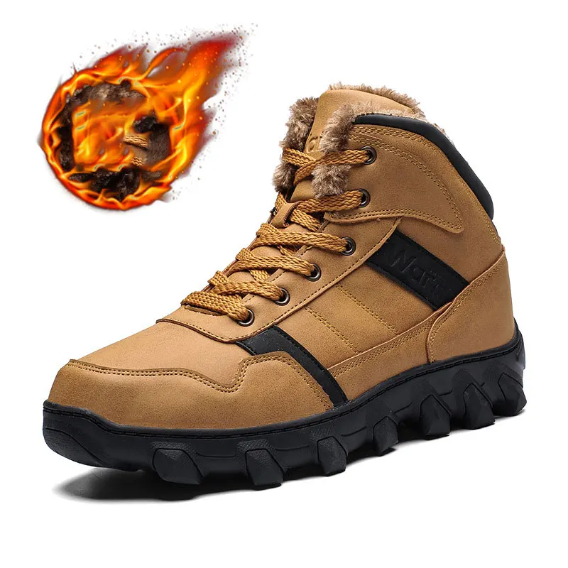 New winter plus velvet high men's shoes non-slip waterproof cotton shoes men's thick warm snow boots outdoor sports shoes