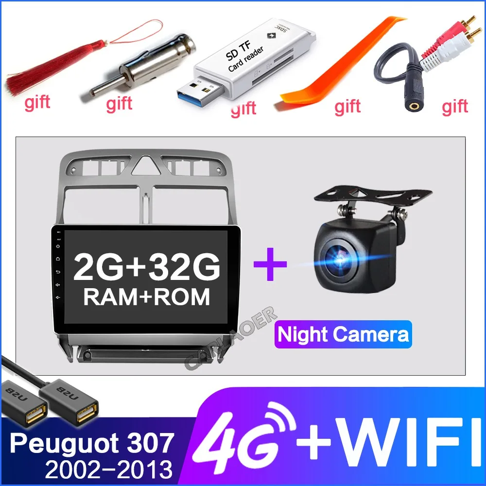 2g 32g 4G CAM 2.5D+ ips+ DSP автомобильный android gps навигатор плеер для peugeot 307 307CC 307SW 2004-2013 автомобильный Радио Мультимедиа Стерео WiFi видео 4G - Цвет: 2g 32g 4G CAM