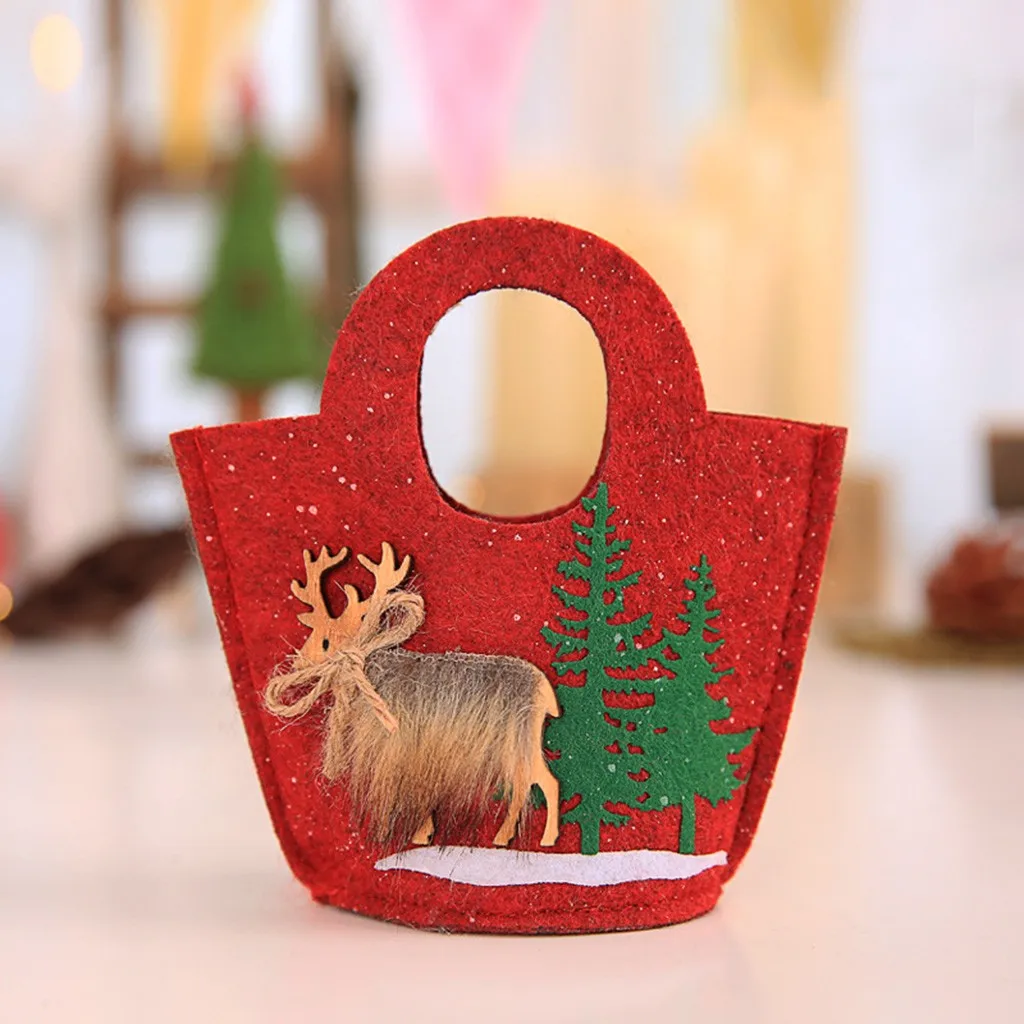 Christmas Hangbag Simple Korean Style Creative Cartoon New Christmas Gift Bag Candy Bag Christmas Decoration Package 30H