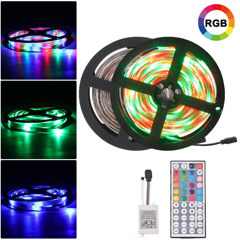 Светодиодная лента водонепроницаемая 5/10/15/20 м Wi Fi SMD 3528 DC12V RGB с дистанционным