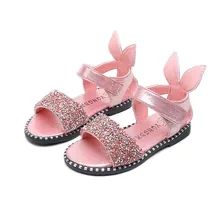 Детские сандалии для маленьких девочек; пляжная обувь со стразами и кроличьими ушками; милые мягкие детские сандалии принцессы