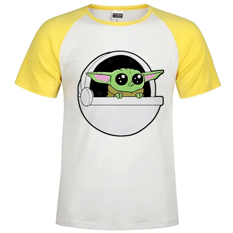 Raglan yellow 59 Мужская футболка, цельная, модная, Звездные войны, Йода/Дарт Вейдер, уличная футболка, мужская, Harajuku, Покемон, повседневные футболки, маска, футболка - Цвет: Raglan yellow 59