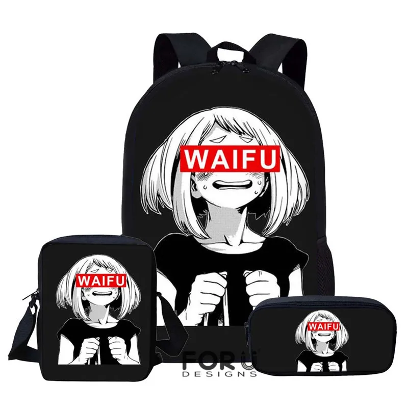 Sugoi Senpai аниме Waifu рюкзак для девочек-подростков 3 OCS/комплект школьных сумок, комплект детской сумки на плечо, сумка-портфель Mochila Infantil - Цвет: Z5094CEK