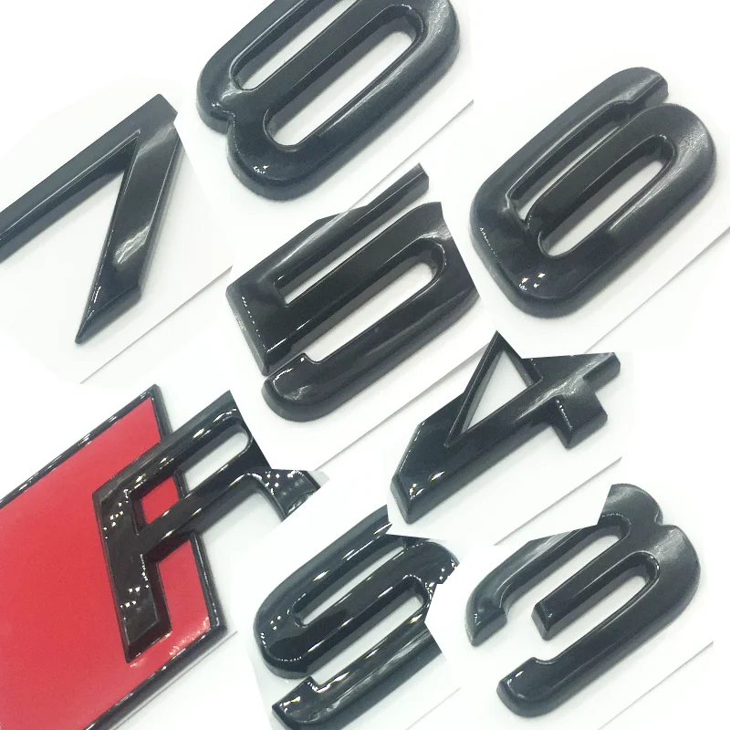

OEM ABS Nameplate compatible for Audi RS 3 4 5 6 7 8 Rs3 RS4 Rs5 Rs6 Rs7 Rs8 Gloss Black Emblem 3D Trunk Logo Badge Compact
