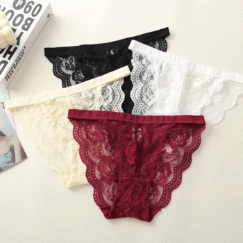 

Linbaiway Sexy Panties Women Lace Transparent Briefs Women Underwear Pant Ladies Hollow Lingerie G String Thong Underpants