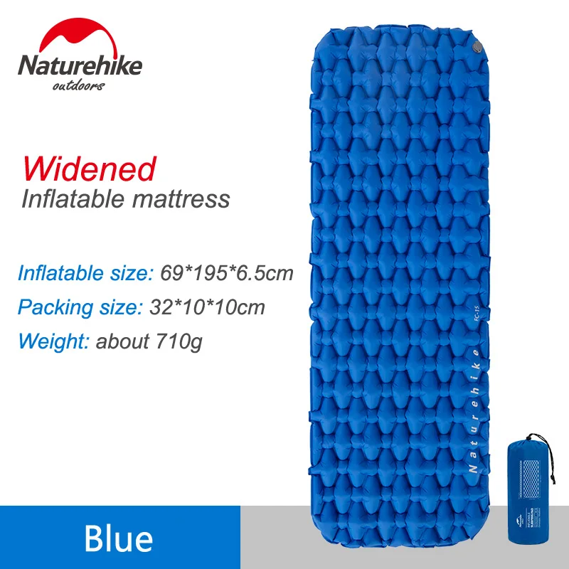 Plus Blue Mat Naturehike открытый кемпинг воздушный коврик Сверхлегкий надувной матрас путешествия палатка коврик влагостойкий Подушка NH19Z032-P - Цвет: Plus Blue Mat