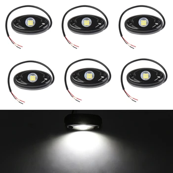 

6Pcs Car Under Wheel Lights 800LM 9 LED Rock Light for Jeep Wrangler Off-Road