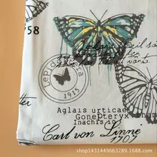 christmas polyester cotton fabric printed butterfly linen-like fabric for home decoration sewing material 45x150cm W300022