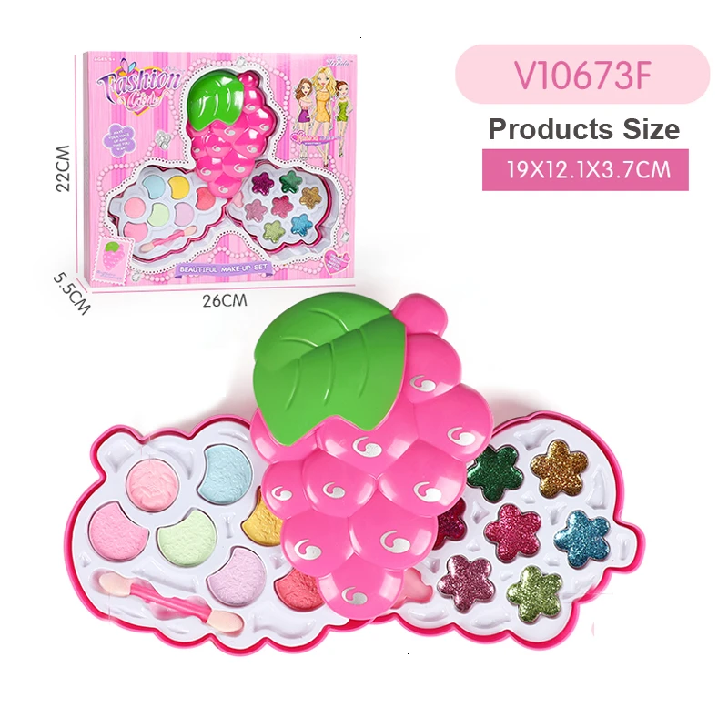 Ролевые игры игрушечный макияж розовый набор для моды и красоты безопасный нетоксичный макияж набор косметическая коробка для девочек игрушки принцесса одевание - Цвет: V10673F
