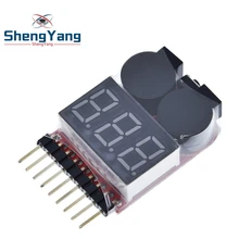 F00872 Lipo тестер напряжения батареи Вольтметр индикатор проверки двойной динамик 1 S-8 S низковольтный звуковой сигнал 2в1 2S 3S 4S 8S