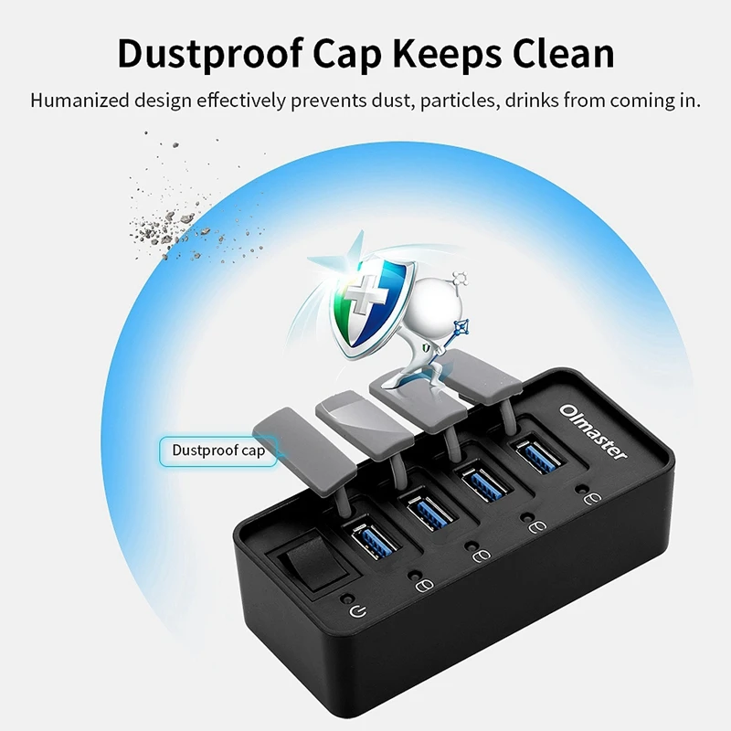 OImaster USB3.0 4 порта адаптер 5 Гбит/с Пылезащитный колпак переключатель разъем usb-хаб