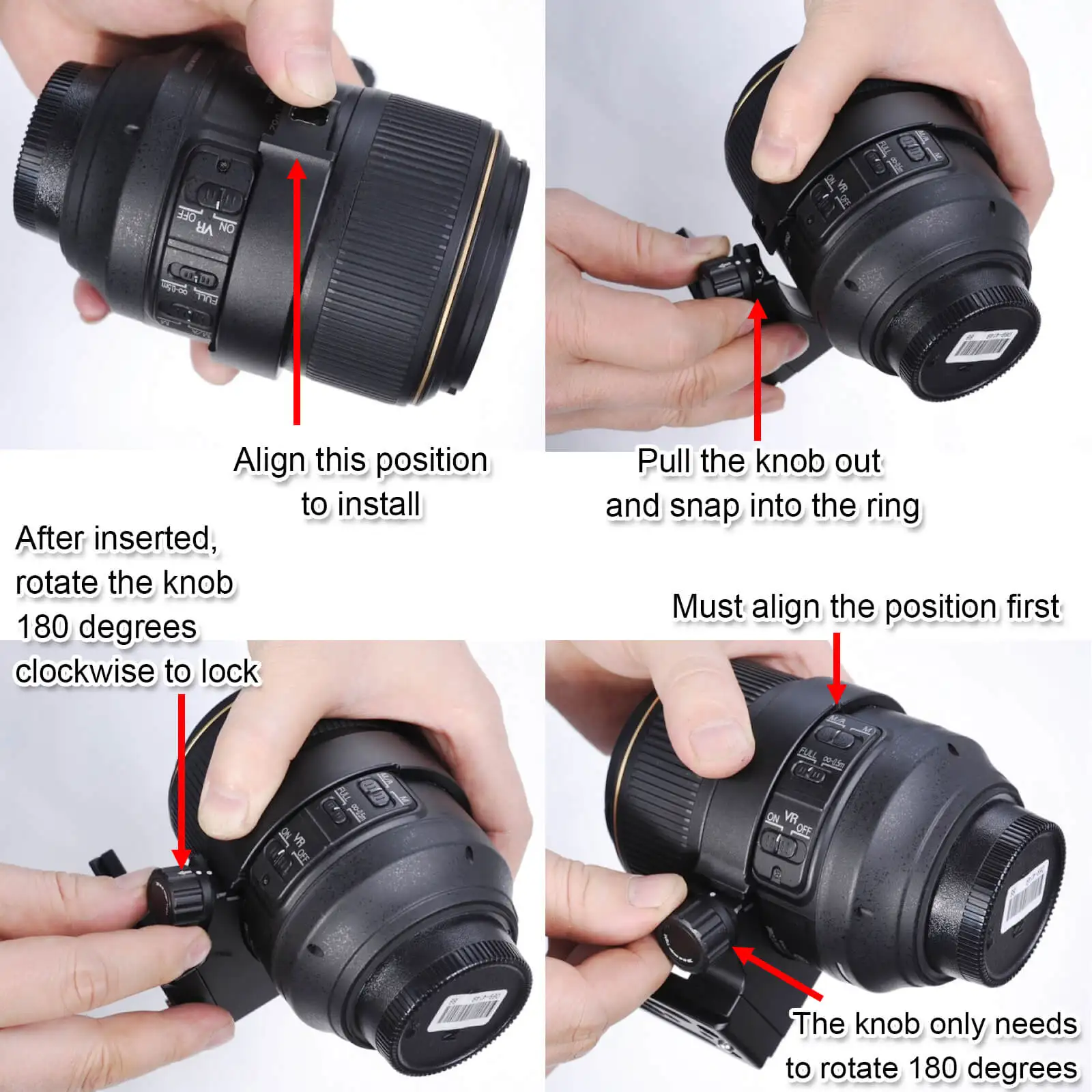 Крепление для штатива с воротником-стойкой для объектива Nikon AF-S 105 мм f/2,8G IF-ED VR микро макро объектив-нижняя часть камеры быстросъемная пластина