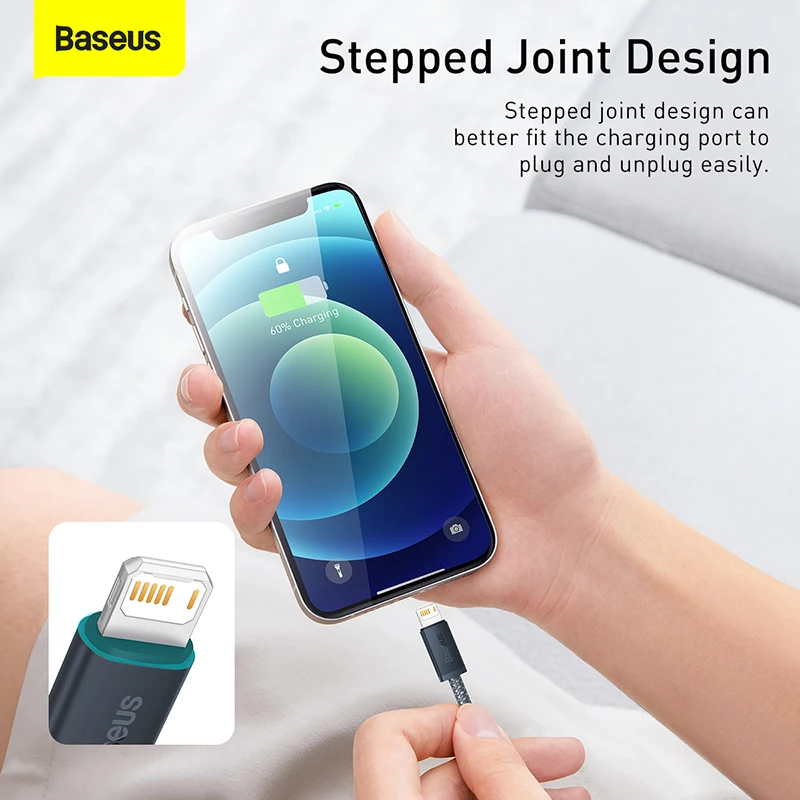 Baseus USB Cable for iPhone 13 Pro Max Fast Charging USB Cable for iPhone 12 mini pro max Data USB 2.4A Cable 6