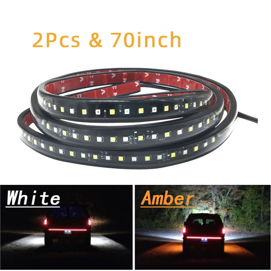 

2pcs 70" LED Light Running Board Side Step Amber White Turn Signal DRL Strip Bar For all Truck Pickup SUV and vans