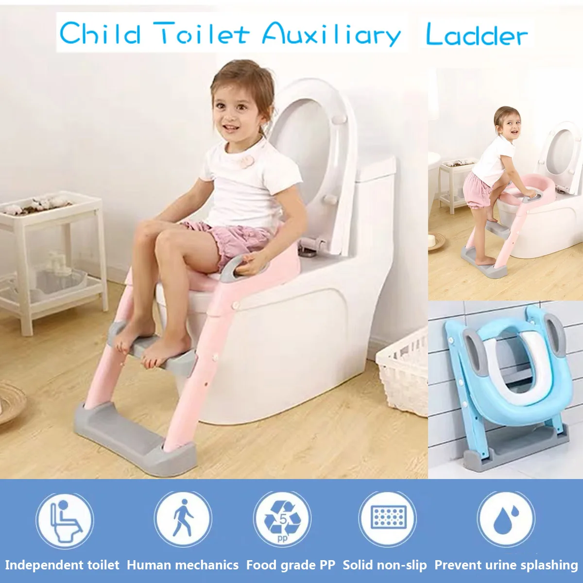 Folding Baby Potty Infant Kids Toilet Training Seat with Adjustable Ladder Portable Urinal Potty Training Seats for Children Folding Baby Potty Infant Kids Toilet Training Seat with Adjustable Ladder Portable Urinal Potty Training Seats for Children
