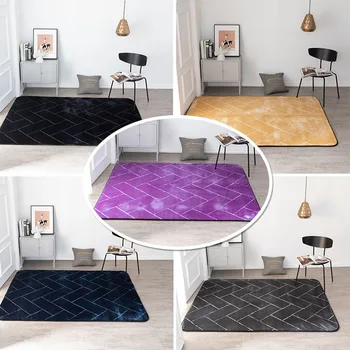 

Entrance carpet Nordic Non-slip Flannel Embossed 3D door mat grid pattern custom made bedroom rug livingroom bathroom floor mat