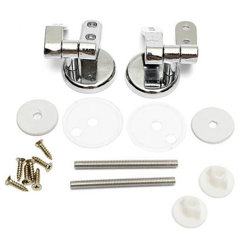 

Toilet Seat Hinge Kit Zinc Alloy Bathroom Toilet Seat Lid Hinge Replacement Mounting Set with Screws brand new