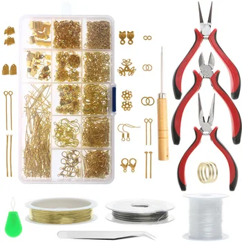 

DIY Jewellery Earring Making Kit+Wire Findings Plier Starter Tool For DIY Handmade Jewelry Components