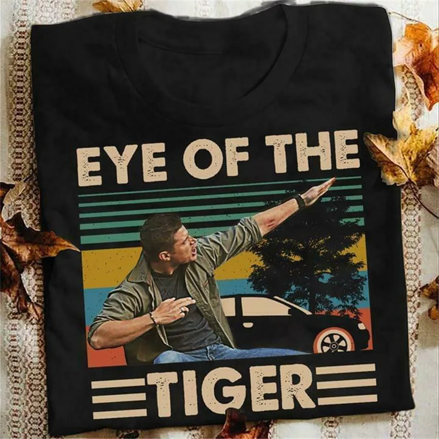 

Dean Winchester Supernatural Eye Of The Tiger Black Cotton Men S-6Xl T-Shirt Teenage Pop Top Tee Shirt