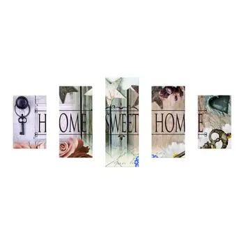 

Diamond Painting Triptych Diamond Embroidery Home Sweet Home Crystal Picture 5panels/Set Home Decor Full Drill Crafts Paintings