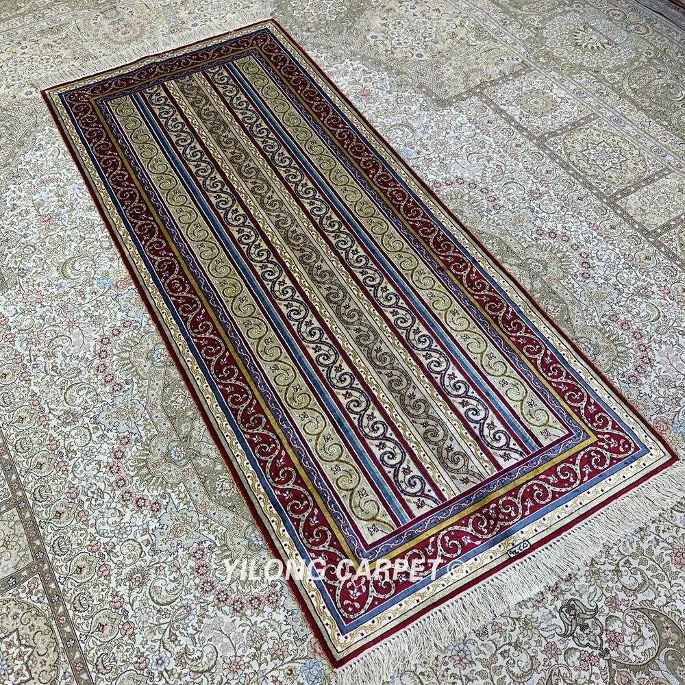 Yilong 2,5 'x6 'Восточный коврик-дорожка ручной работы шелковый ковер для прихожей(HF335B