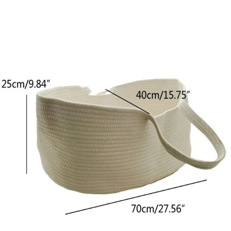 휴대용  모세 바구니 캐리어 면 로프 짠 용 침대  수면 침대 요람 바구니 방 꾸미기