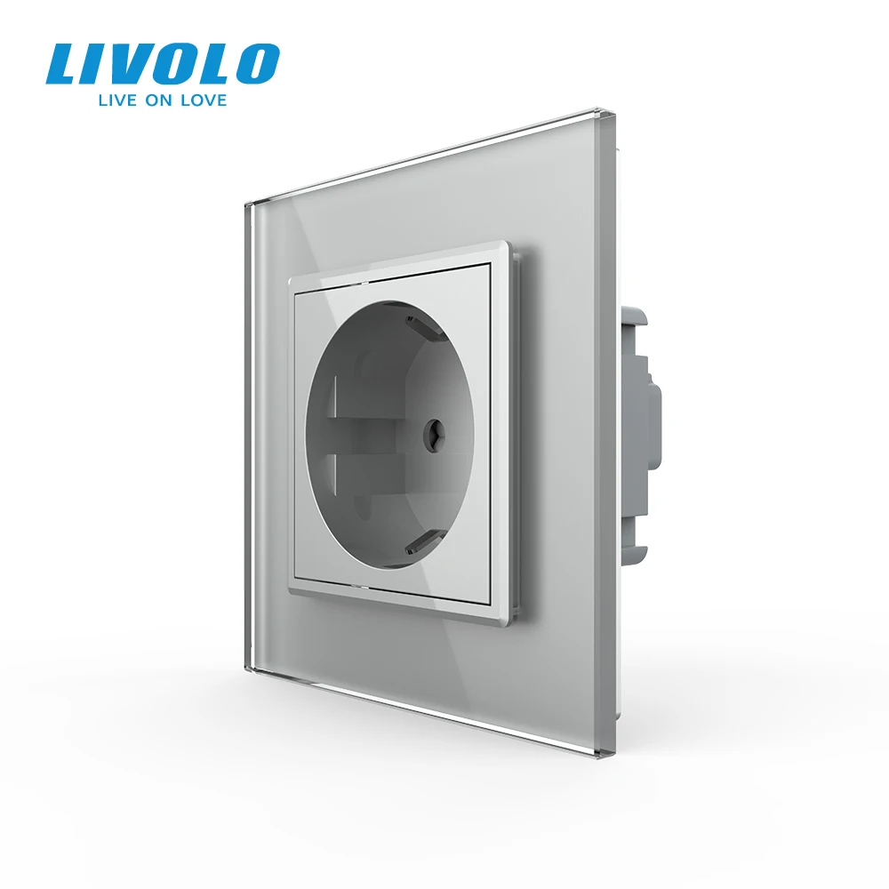 Розетка Livolo VL C7C1EU 11 настенная розетка из закаленного стекла европейского