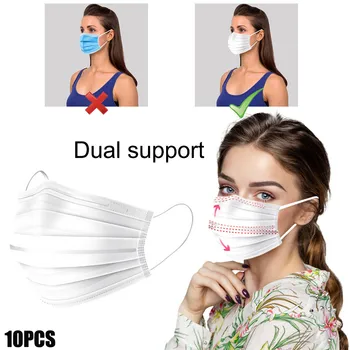 

5/10/20/30/50/150/200pcs Adult Disposable Face Mask Three-layer Protective Mask Mask Dustproof Non-woven Fabric Mouth mask