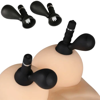2pcs Nipple Sucker Stimulator Vibrator Female Breast Enlargement Nipples Massager Brush Clit Vibrator Adult Sex Toys For Women 1