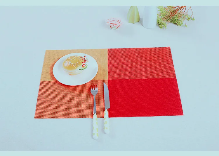 4 квадратный однотонный коврик для обеденного стола, коврик для обеденная миска, европейский стиль, ПВХ полосатые подставки, коврик для стола, изоляционный коврик для посуды - Цвет: A