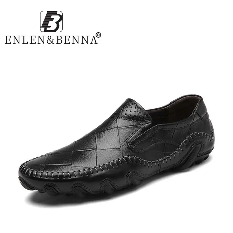 New Genuine Leather Shoes Men Casual Moccasins Loafers Adult Slip-On Sneakers Flats Soft Male Comfortable 2019 Plus Size | Обувь