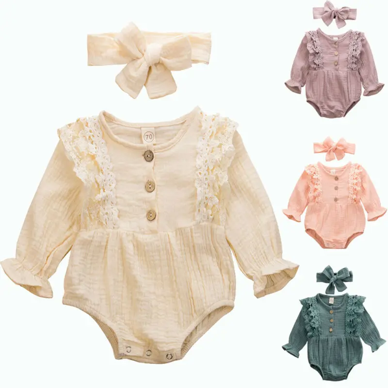 New 2020 Newborn Baby Kids Girls Infant Romper Jumpsuit Bodysuit Cotton Outfit Set | Мать и ребенок