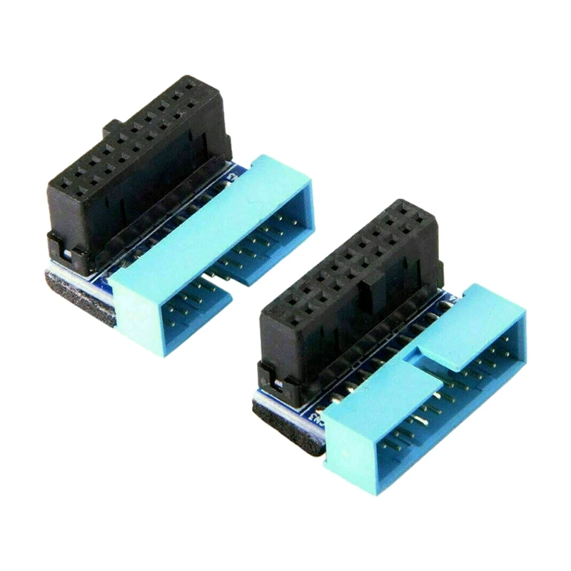2 шт. USB 3 0 20Pin Штекерный к женскому Удлинительный адаптер вверх и вниз Угловой 90
