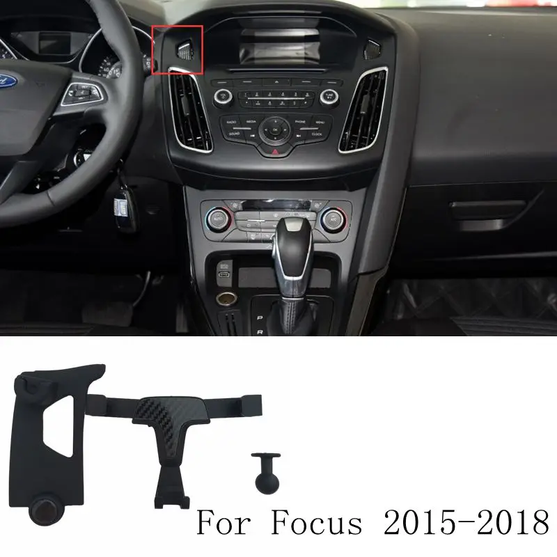 Carbon Look для Ford Focus MK3 3.5 2015-2018 автомобильные аксессуары консоль подставка сотового