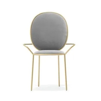

Post Modern Stainless Steel Dining Chair, Iron Art Dining Chair, Modern Simple Upholstery, Backrest, ins Furniture, Dresser